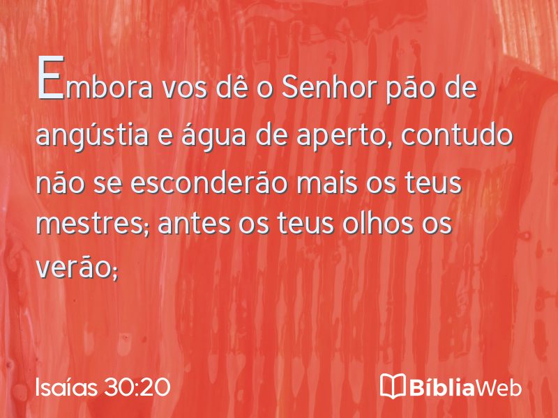Isaías 30:20 em imagem para compartilhar