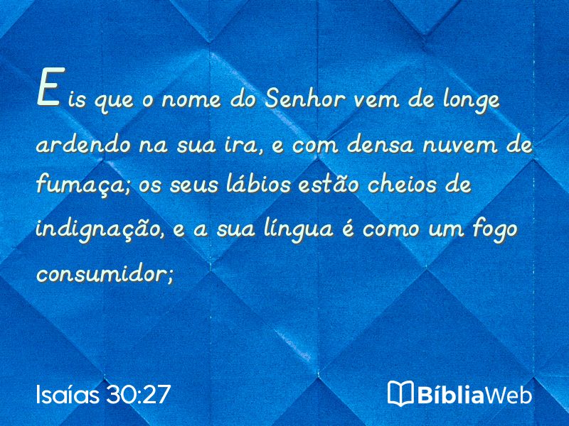 Isaías 30:27 em imagem para compartilhar