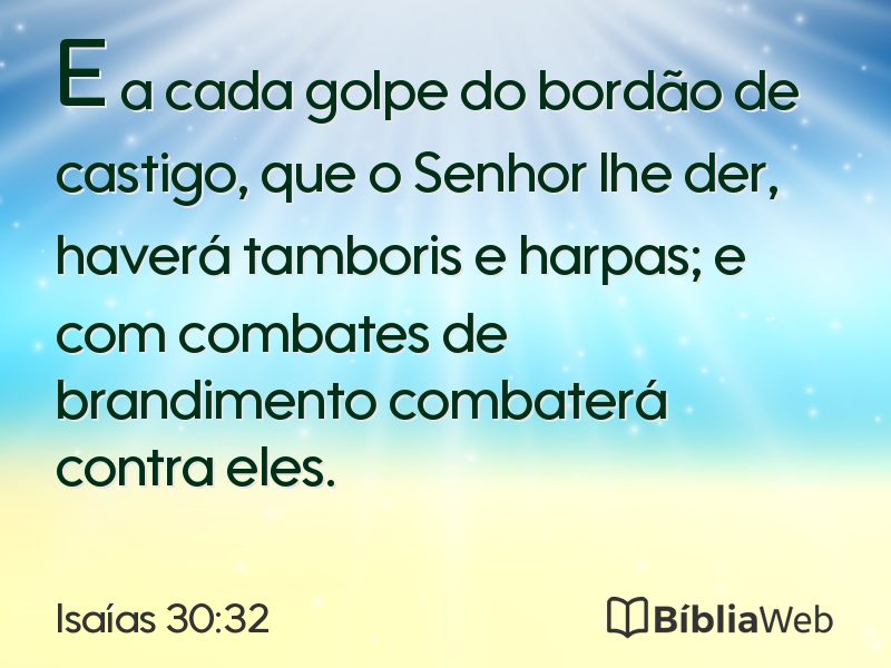 Isaías 30:32 em imagem para compartilhar