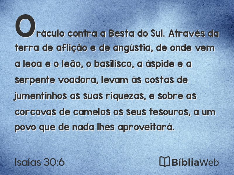 Isaías 30:6 em imagem para compartilhar