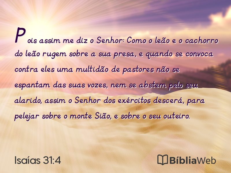 Isaías 31:4 em imagem para compartilhar