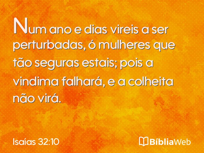 Isaías 32:10 em imagem para compartilhar