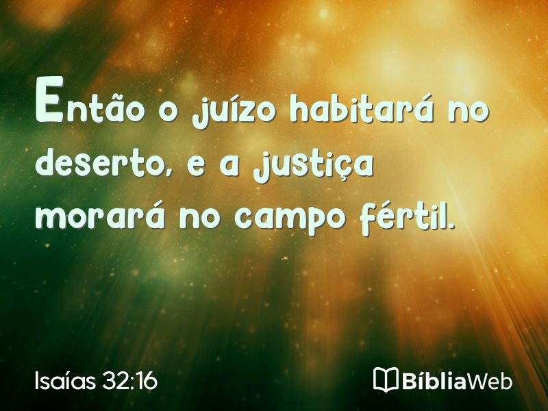 Isaías 32:16 em imagem para compartilhar