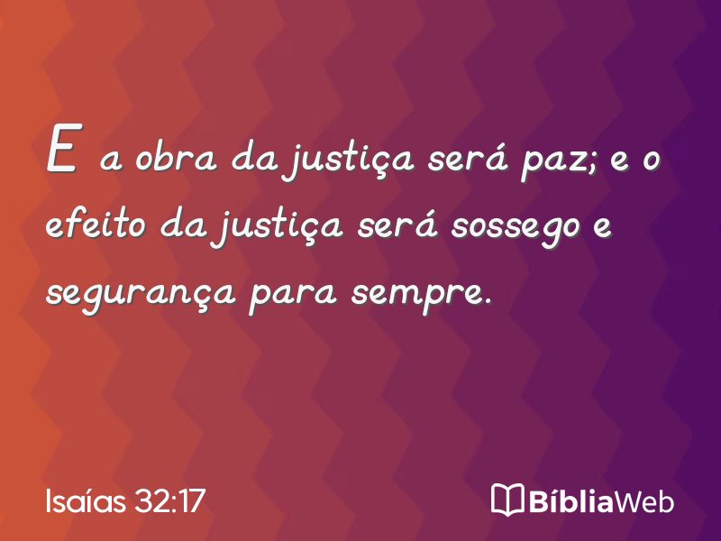 Isaías 32:17 em imagem para compartilhar
