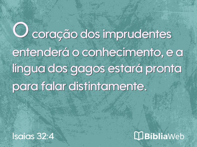 Isaías 32:4 em imagem para compartilhar