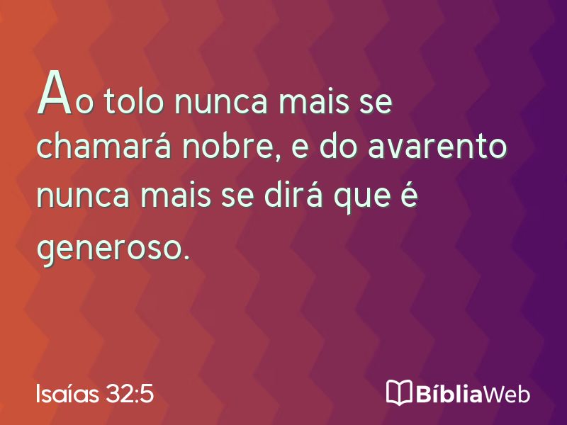 Isaías 32:5 em imagem para compartilhar