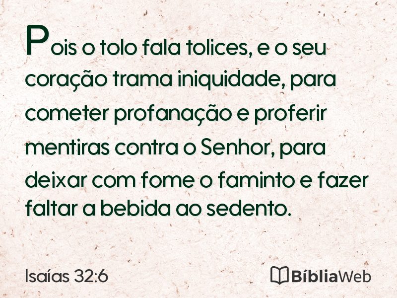 Isaías 32:6 em imagem para compartilhar