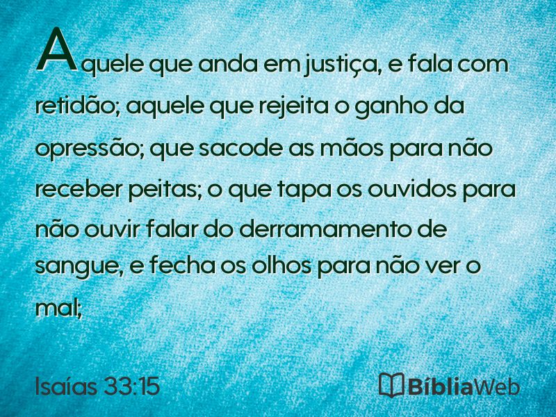 Isaías 33:15 em imagem para compartilhar