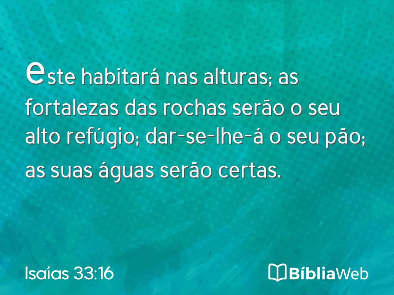 Isaías 33:16 em imagem para compartilhar