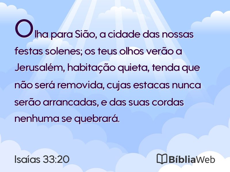 Isaías 33:20 em imagem para compartilhar