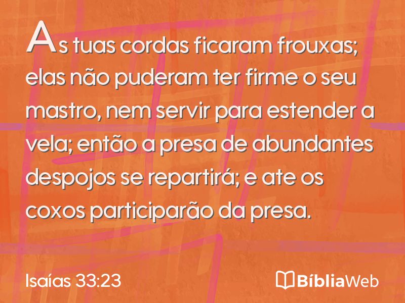Isaías 33:23 em imagem para compartilhar