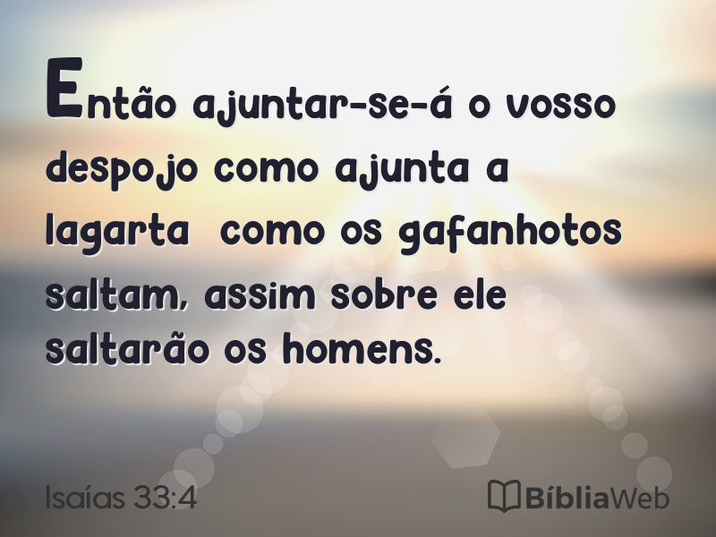 Isaías 33:4 em imagem para compartilhar
