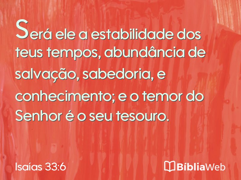 Isaías 33:6 em imagem para compartilhar