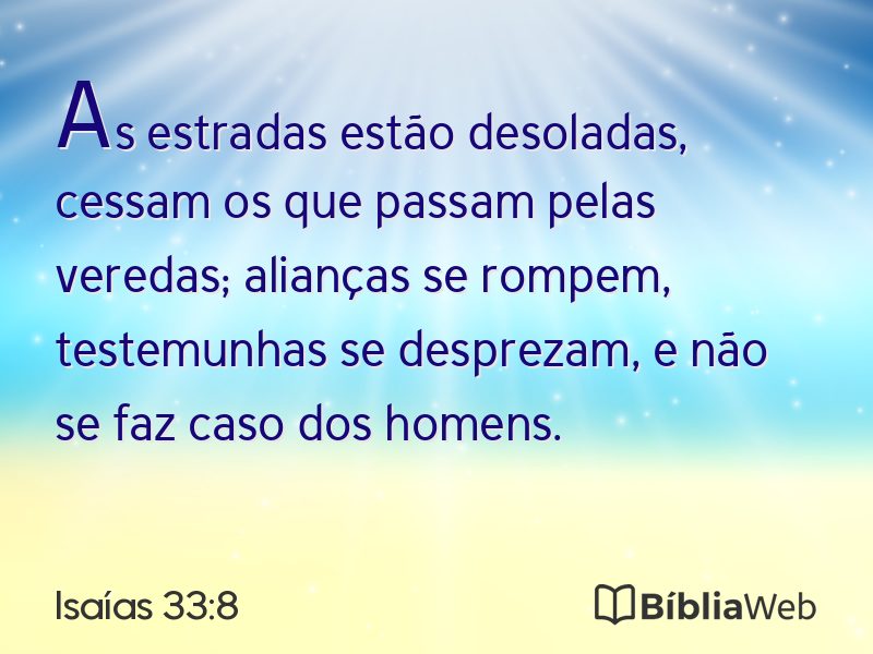 Isaías 33:8 em imagem para compartilhar