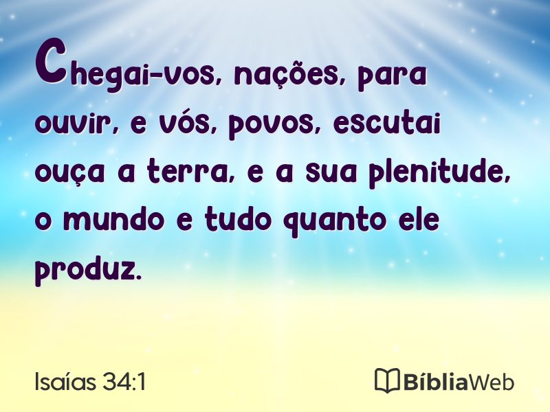 Isaías 34:1 em imagem para compartilhar