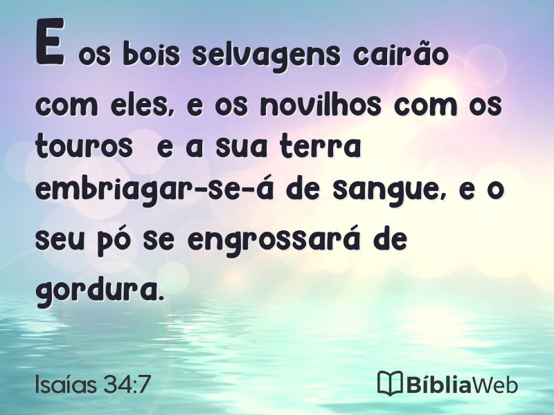 Isaías 34:7 em imagem para compartilhar