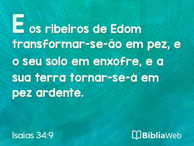 Isaías 34:9 em imagem para compartilhar