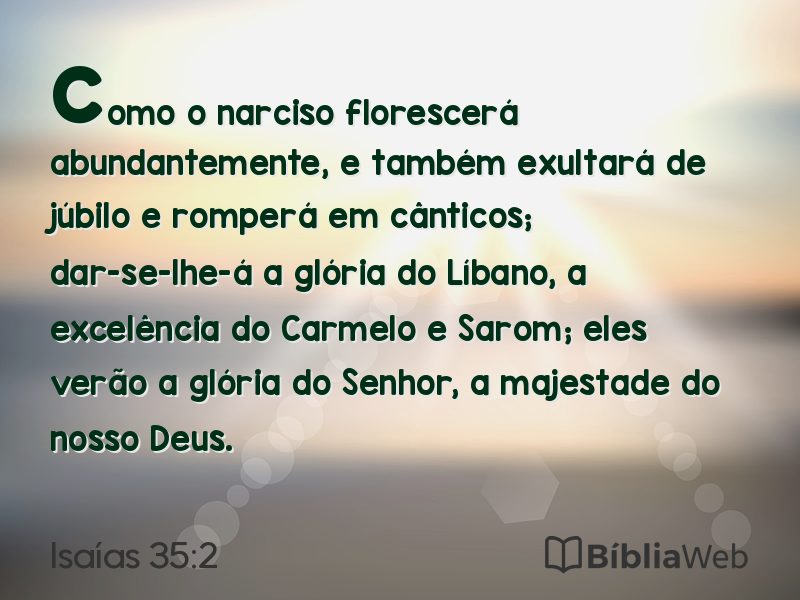 Isaías 35:2 em imagem para compartilhar