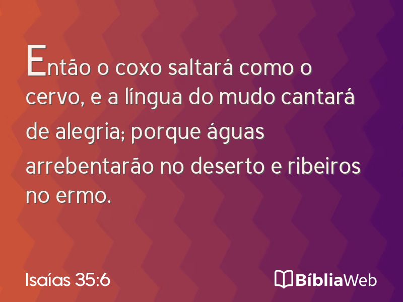 Isaías 35:6 em imagem para compartilhar