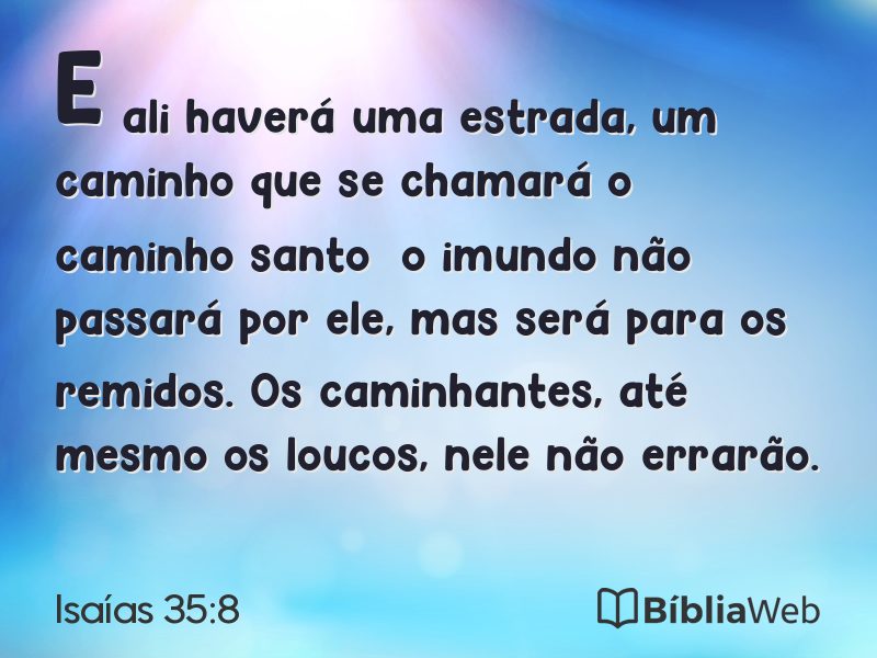 Isaías 35:8 em imagem para compartilhar