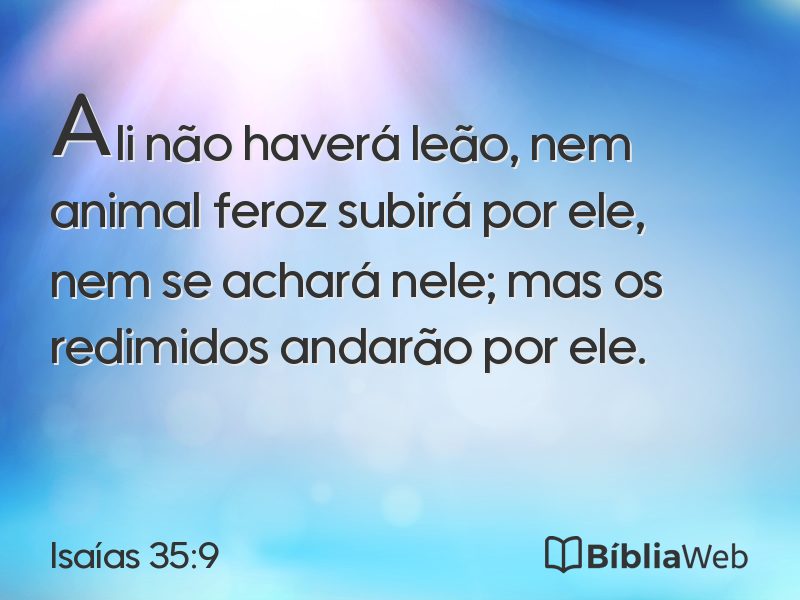 Isaías 35:9 em imagem para compartilhar