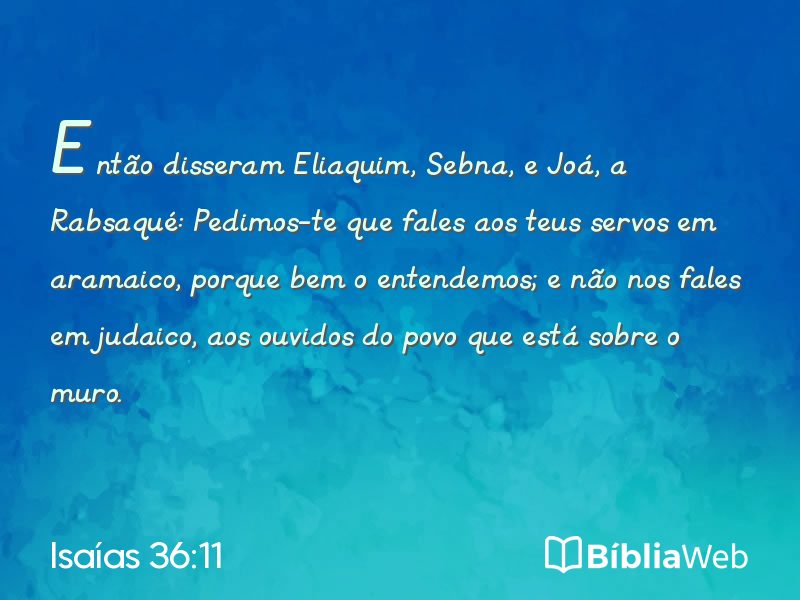 Isaías 36:11 em imagem para compartilhar