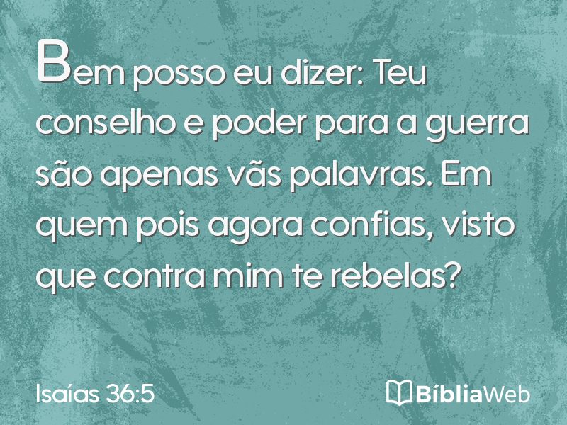 Isaías 36:5 em imagem para compartilhar