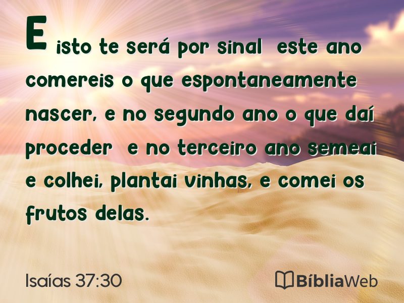 Isaías 37:30 em imagem para compartilhar