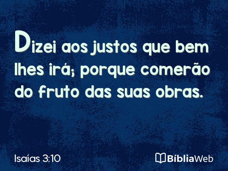 Isaías 3:10 em imagem para compartilhar