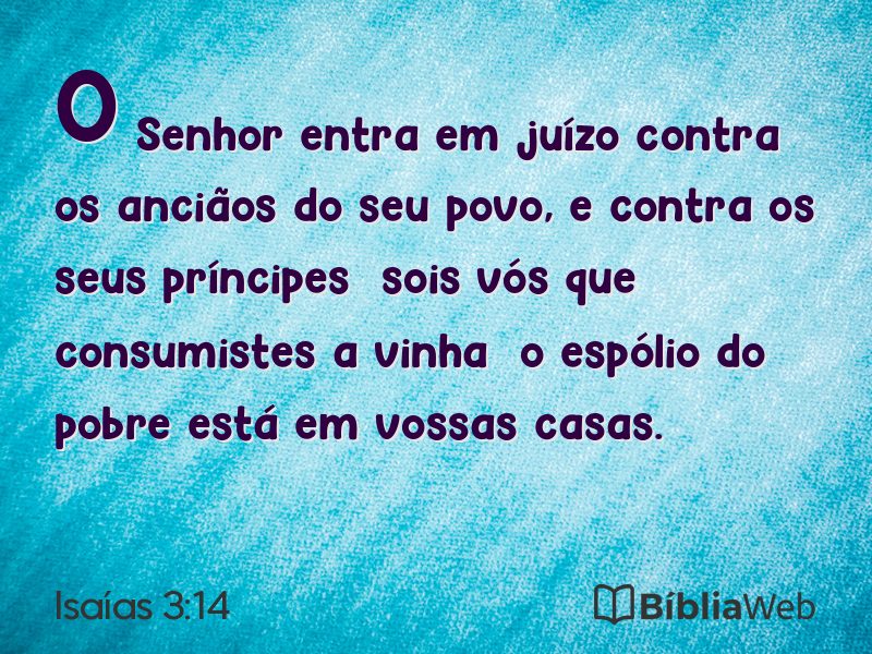 Isaías 3:14 em imagem para compartilhar
