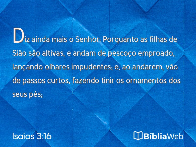 Isaías 3:16 em imagem para compartilhar