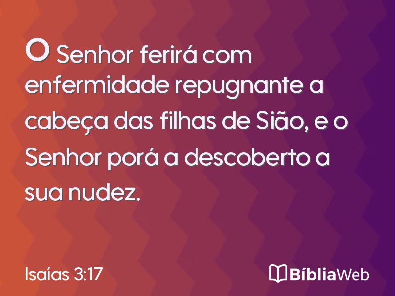 Isaías 3:17 em imagem para compartilhar