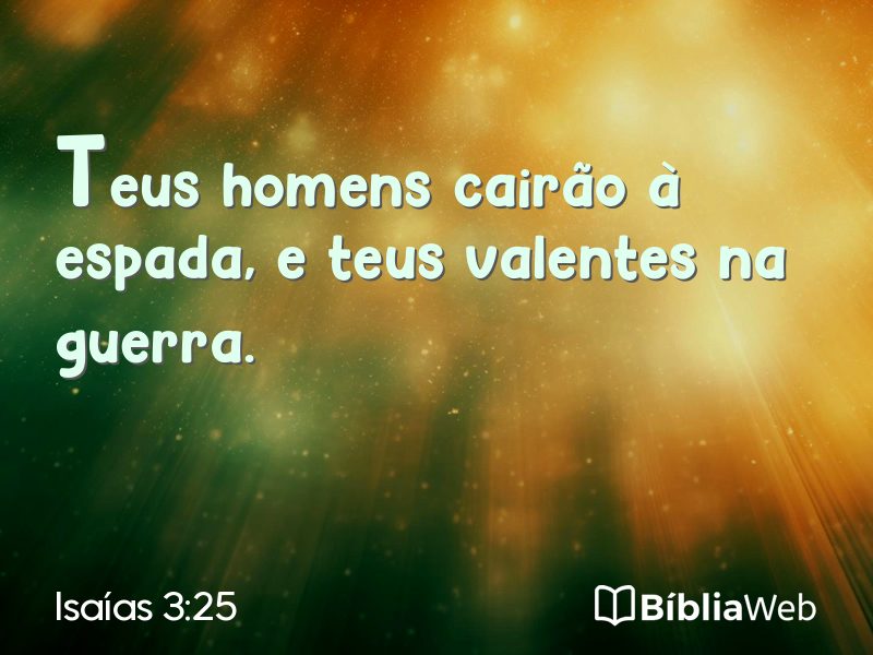 Isaías 3:25 em imagem para compartilhar