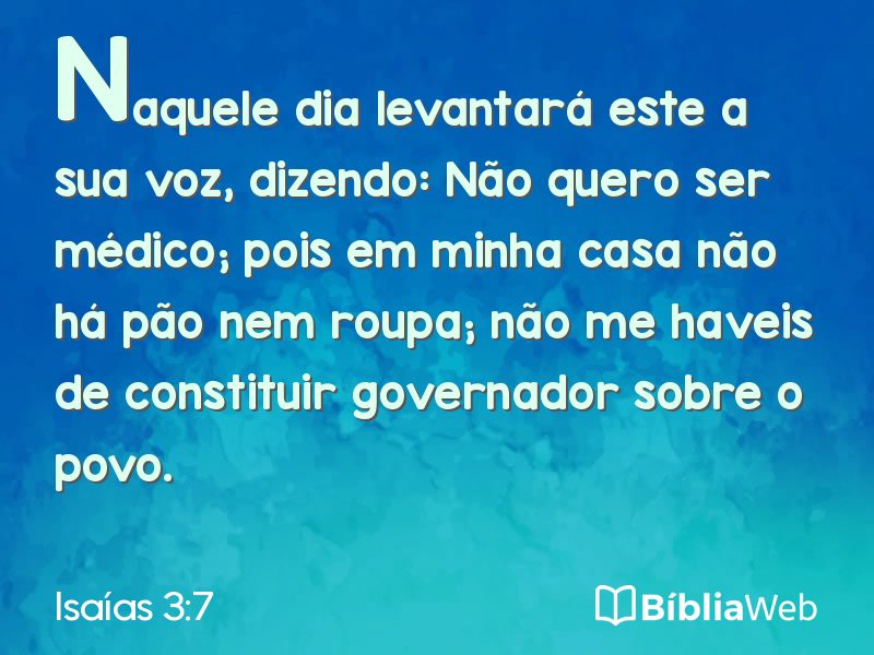 Isaías 3:7 em imagem para compartilhar