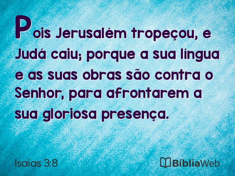 Isaías 3:8 em imagem para compartilhar