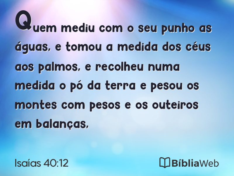 Isaías 40:12 em imagem para compartilhar