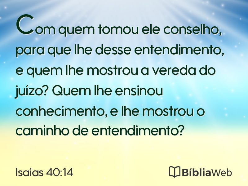 Isaías 40:14 em imagem para compartilhar