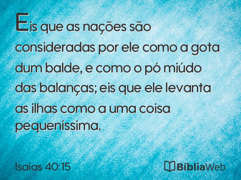 Isaías 40:15 em imagem para compartilhar