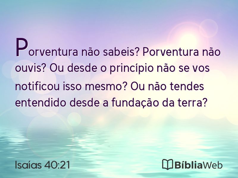 Isaías 40:21 em imagem para compartilhar