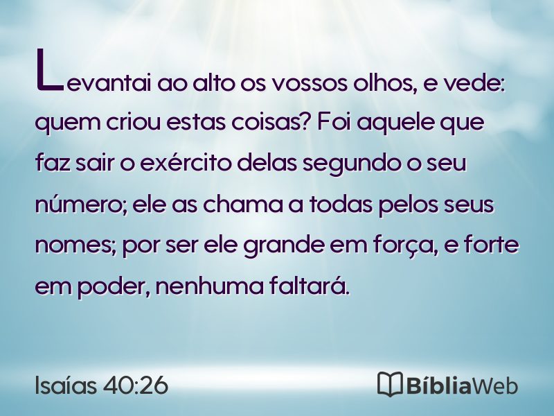 Isaías 40:26 em imagem para compartilhar