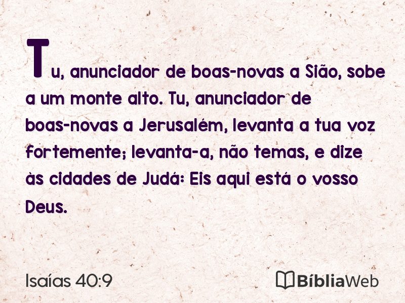 Isaías 40:9 em imagem para compartilhar