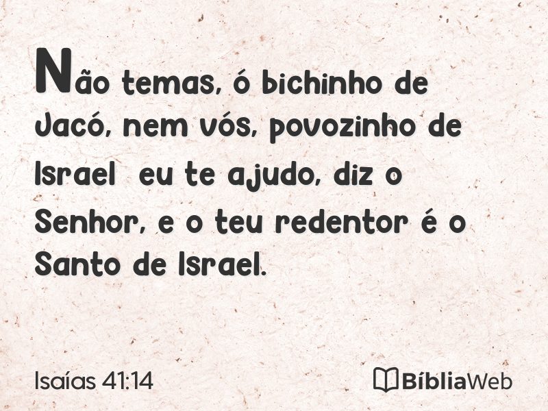 Isaías 41:14 em imagem para compartilhar