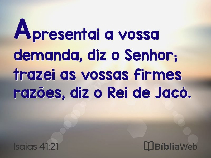 Isaías 41:21 em imagem para compartilhar