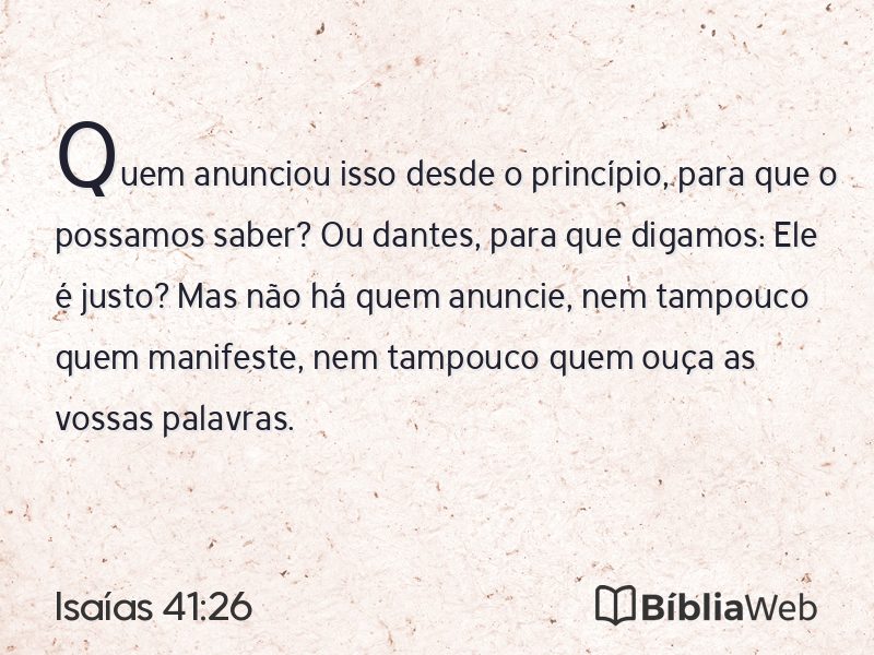 Isaías 41:26 em imagem para compartilhar