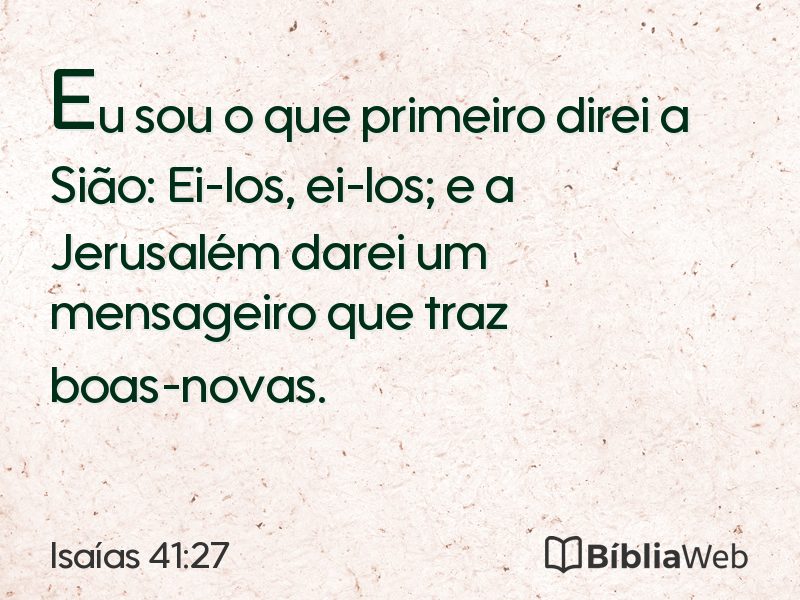 Isaías 41:27 em imagem para compartilhar