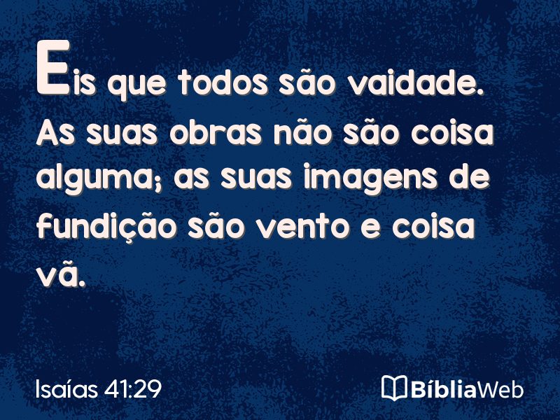 Isaías 41:29 em imagem para compartilhar