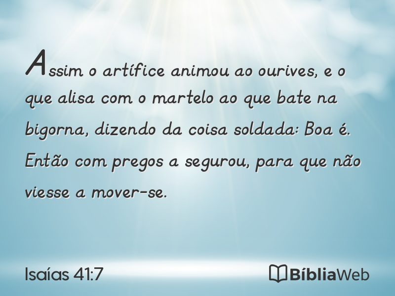 Isaías 41:7 em imagem para compartilhar