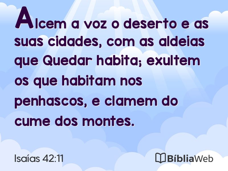 Isaías 42:11 em imagem para compartilhar