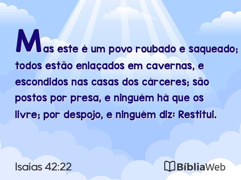 Isaías 42:22 em imagem para compartilhar