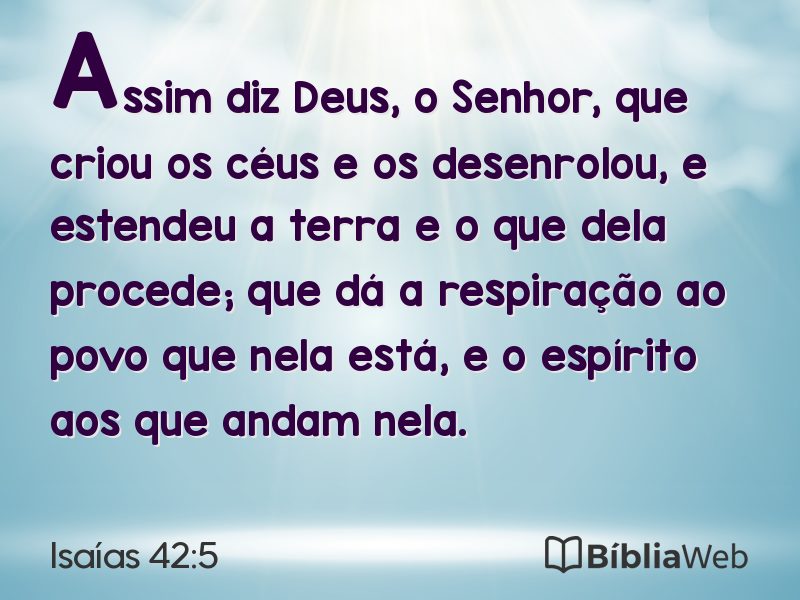 Isaías 42:5 em imagem para compartilhar